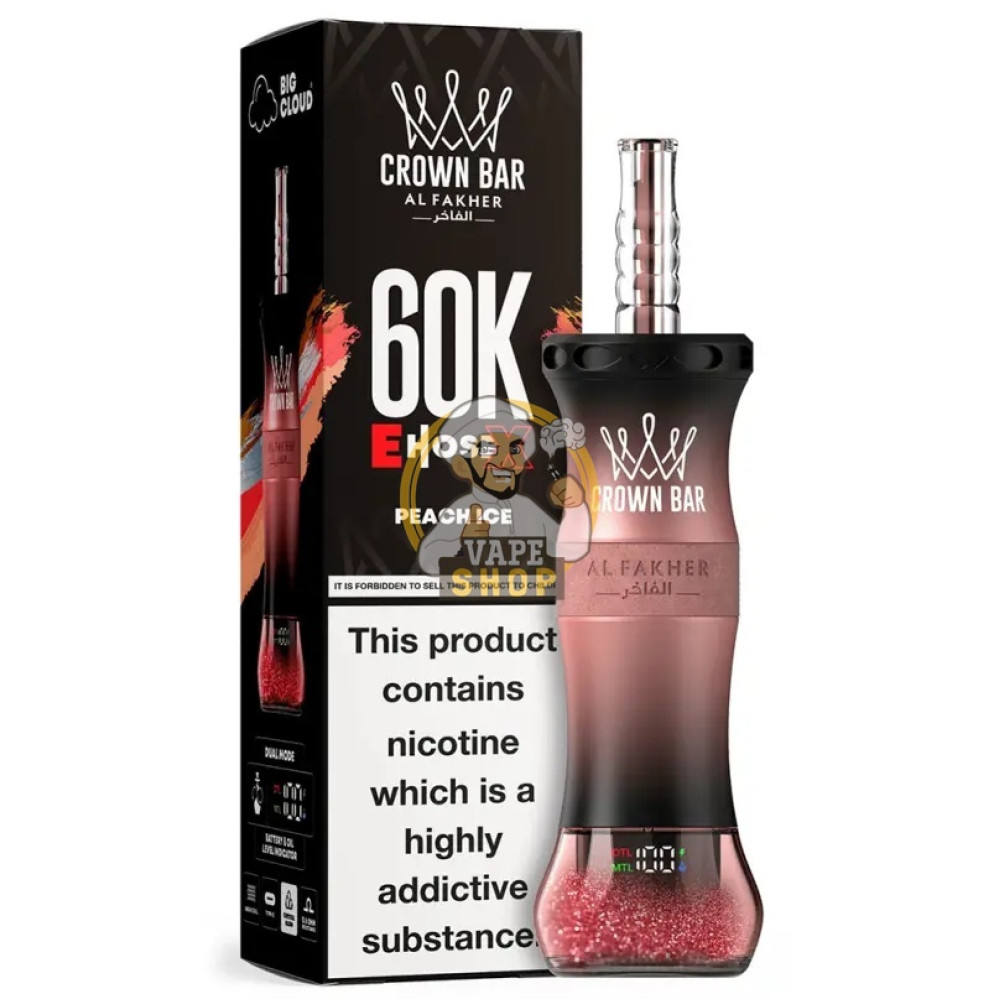 Crown Bar Al Fakher E Hose 60K Puff Peach ice
